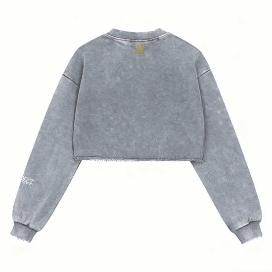 Ladies "SELF RESPECT" Distressed Crop Top