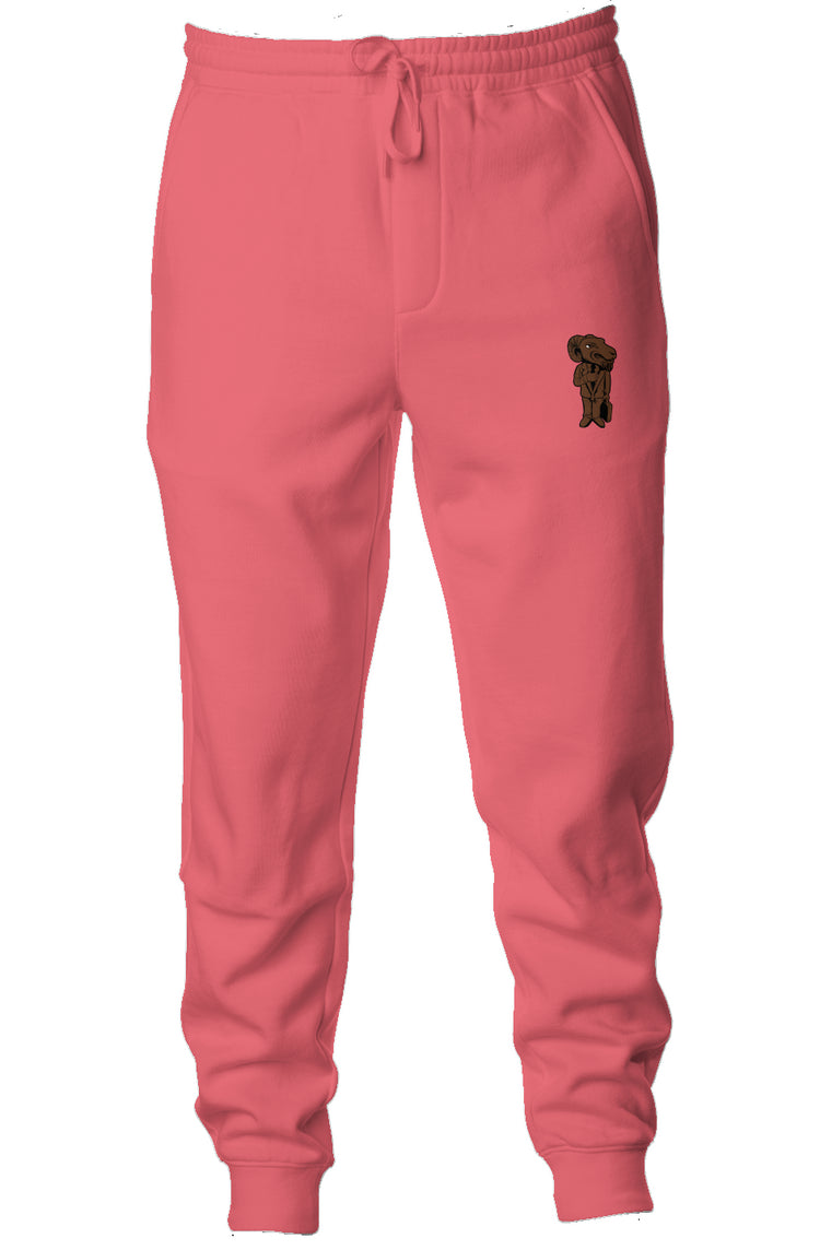 Embroidered Pastel Fleece Joggers