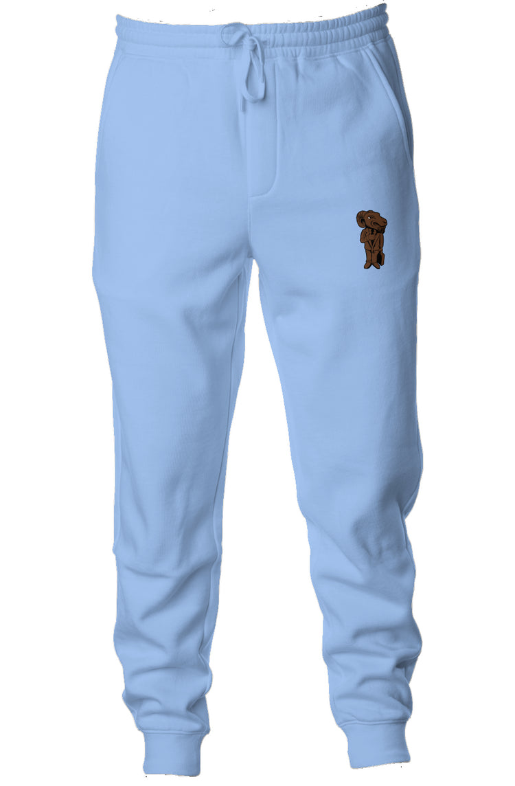 Embroidered Pastel Fleece Joggers