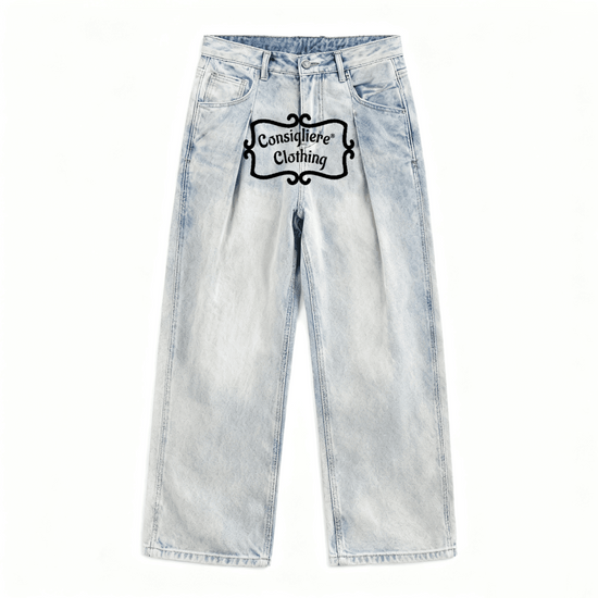 “Angel of Art” Relaxed Wide-Leg Jeans