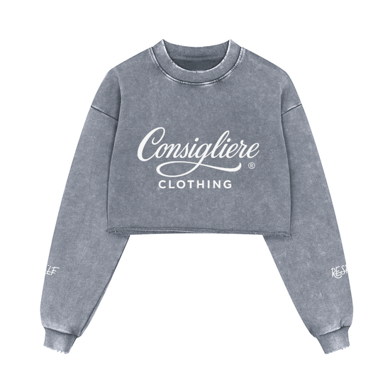 Ladies "SELF RESPECT" Distressed Crop Top