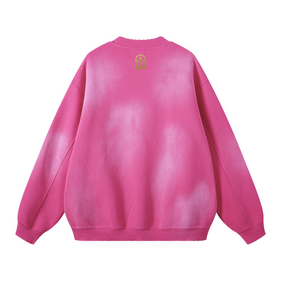 "Angel of Art" Unisex Washed Distressed Ombre Heavyweight Sweatshirt(440GSM)