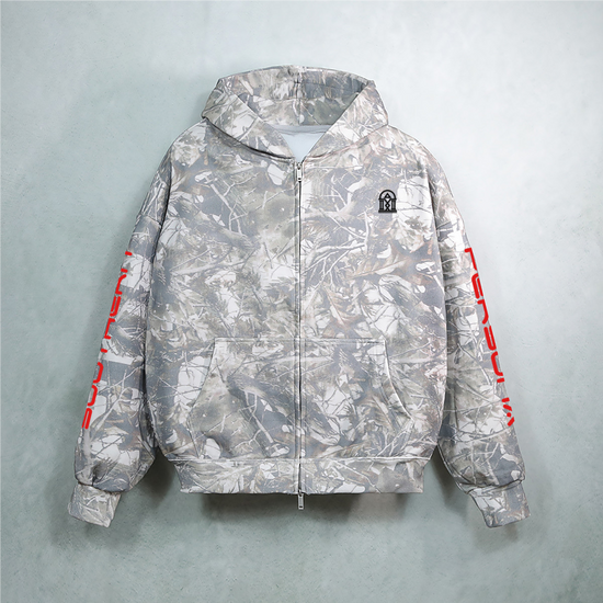 "Southern Persona" French Terry Camo Zip-Up Hoodie (400 GSM)/Set