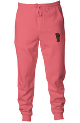 Embroidered Pastel Fleece Joggers