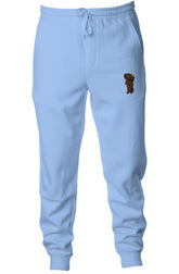 Embroidered Pastel Fleece Joggers