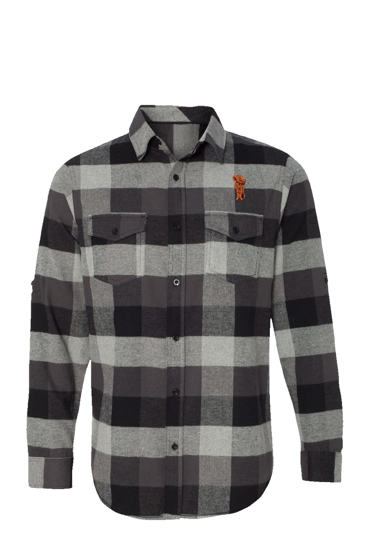 Embroidered Grey/Black Flannel