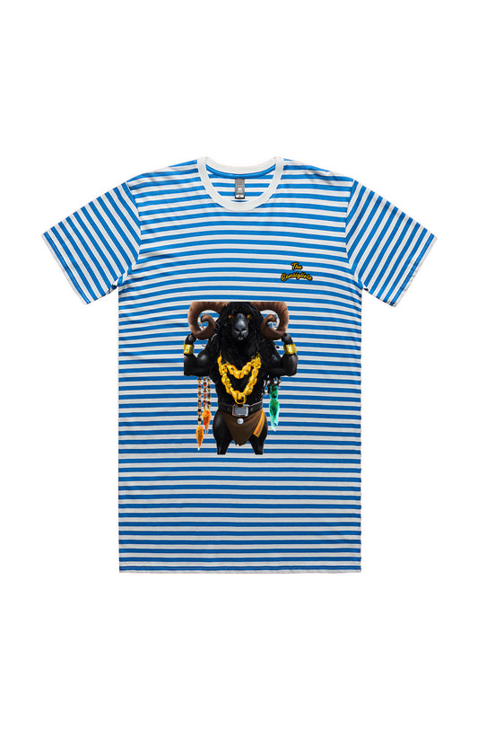 "Stripes" Mid Blue tee "The Consigliere" series