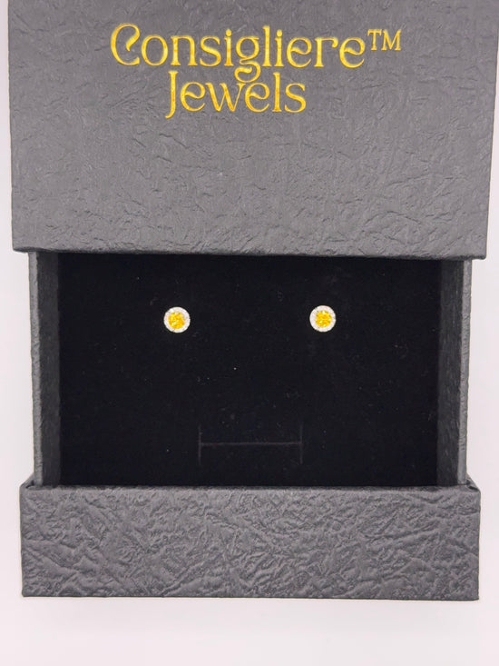 High Quality Vermeil and Moissanite Halo Earrings