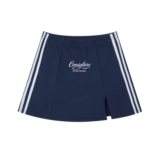 Contrast Side Stripe Slit Skirt