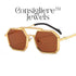 The Consigliere™ Jewels Luxury Sunglasses are high-quality unisex sunglasses with a stylish gold metal frame and polycarbonate lenses. These polygonal sunglasses feature laser engraved branding of the "Consigliere™" name, adding a personalized touch to the design. With a retro 80s and 90s theme, these sunglasses are sure to make a statement and provide both style and protection for any fashion-forward individual.